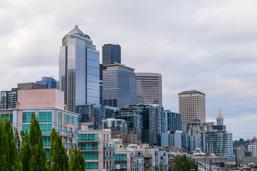 Seattle, USA,  and the downtown skyline, early morning.