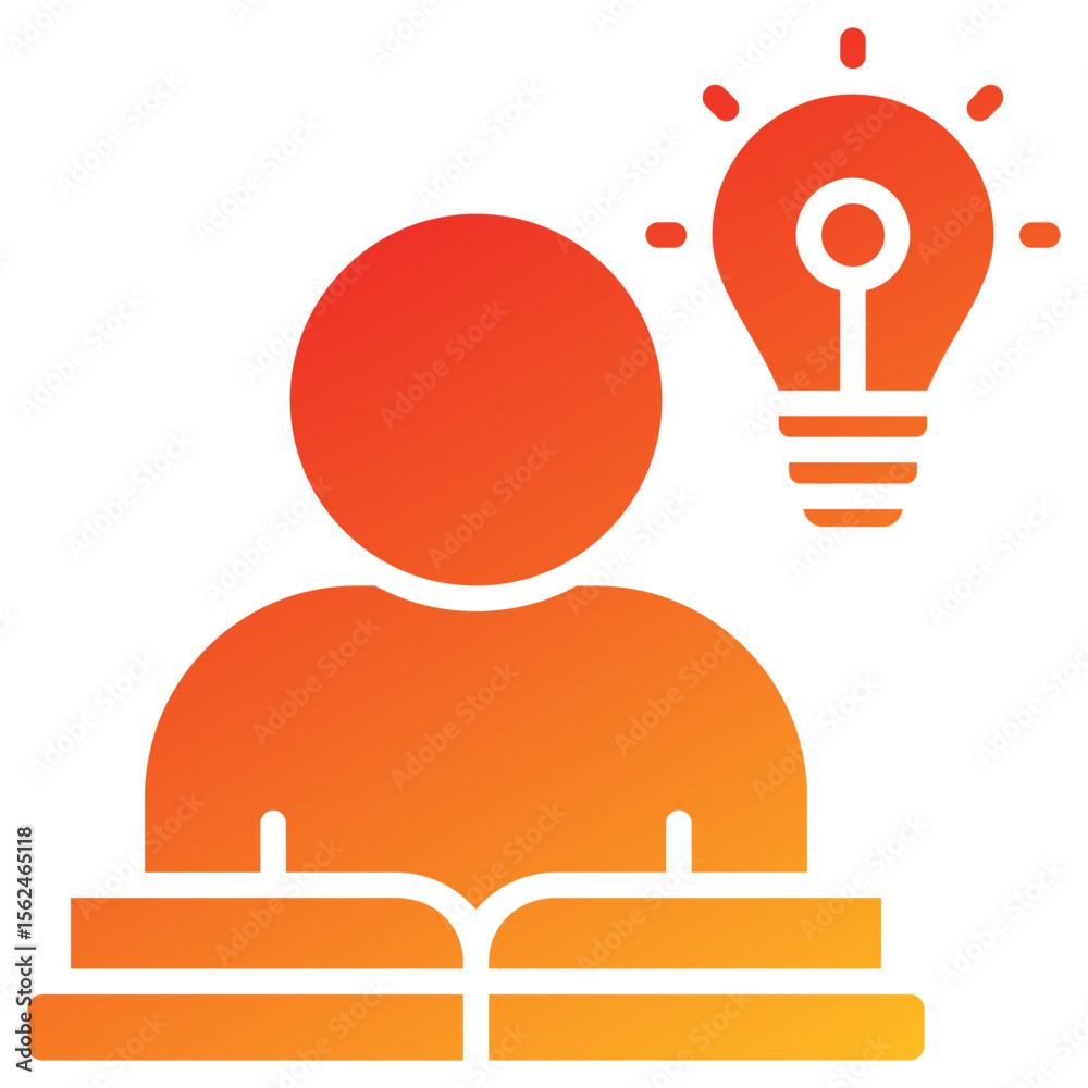 Poster Learning Glyph Gradient Icon