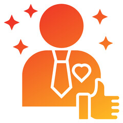 Good Attitude Glyph Gradient Icon