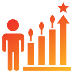 Personal Growth Glyph Gradient Icon