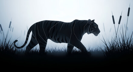 tiger on a black background