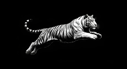 tiger on black background
