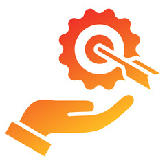 Goal Glyph Gradient Icon