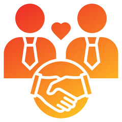 Relationship Glyph Gradient Icon