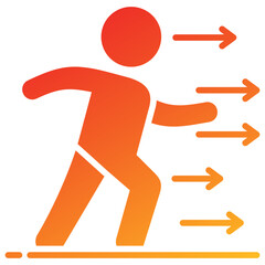 Moving Glyph Gradient Icon