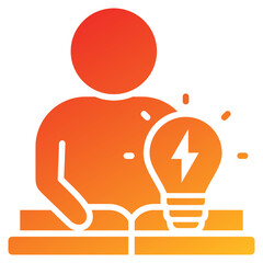 Active Learning Glyph Gradient Icon