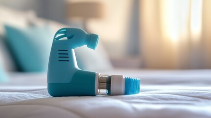 Inhaler placed on bedside table for quick access during nighttime or morning routines