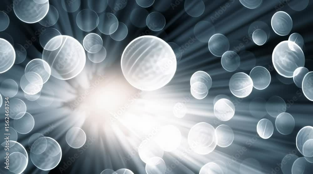 Poster Bright Light Rays and Bokeh Effect