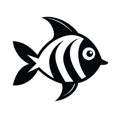 golden fish line art, black outline, vector and illustration, coloring book page line art drawing