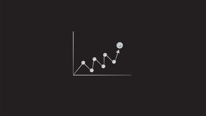 Abstract financial chart,business stock market investment graph growth technology on black background.