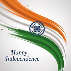 Stylized Indian Flag with Ashoka Chakra for Independence Day
