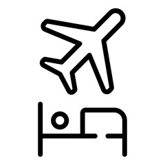 Flights and Hotels Travel Booking Line Icon