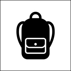 Student backpack silhouette icon