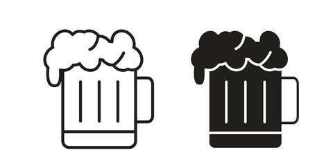 Beer icon Black and White Vector Graphic