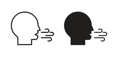 Breath icon Black and White Vector Graphic