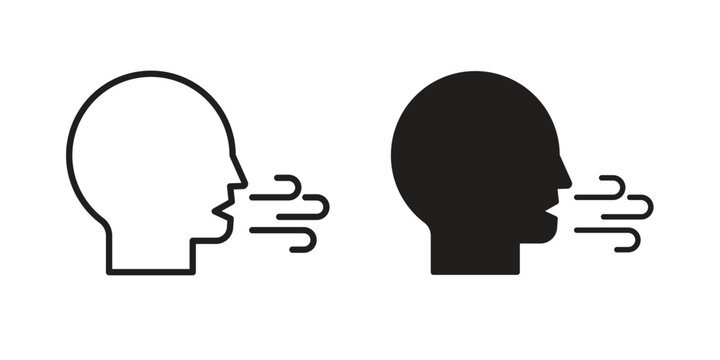 Breath icon Black and White Vector Graphic