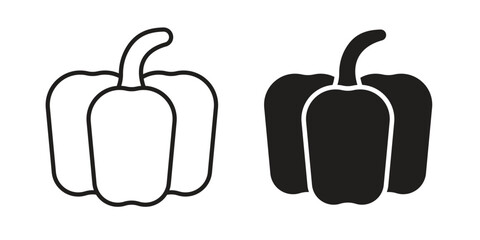 Capsicum icon Black and White Vector Graphic