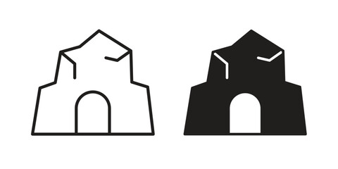cave icon Black and White Vector Graphic