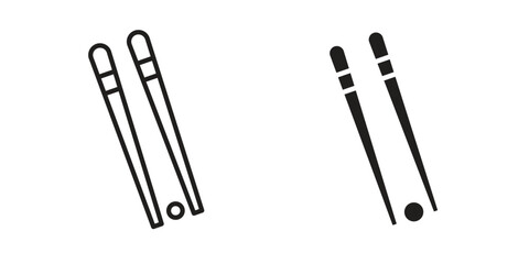 Chopsticks icon Black and White Vector Graphic
