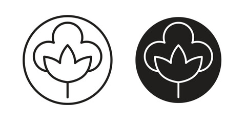 Cotton icon Black and White Vector Graphic