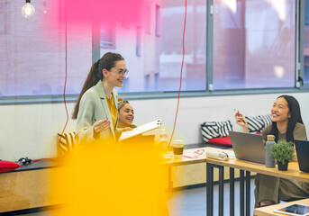 Business multiethnic team collaborating in a bright modern office