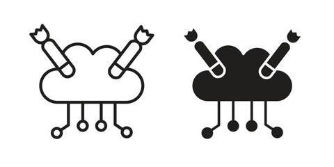 DOS icon Black and White Vector Graphic