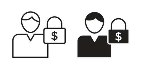 Guarantor icon Black and White Vector Graphic