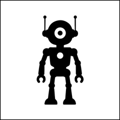 Robotic alien silhouette icon