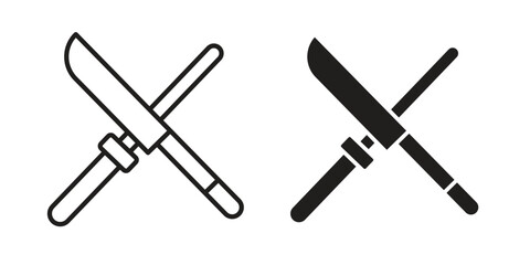 Knife sharpener icon Black and White Vector Graphic