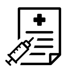 Fototapeta premium 予防接種証明書のイラストアイコン