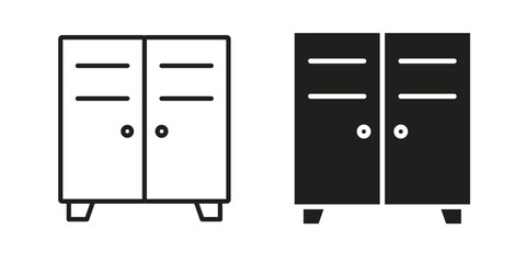 Locker icon Black and White Vector Graphic