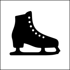 Ice skate boot silhouette icon