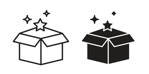 New product icon Black and White Vector Graphic