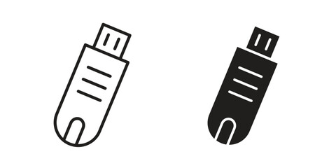 Pendrive icon Black and White Vector Graphic