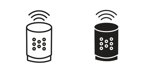 Smart speaker icon Black and White Vector Graphic