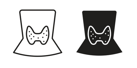 Thyroid icon Black and White Vector Graphic