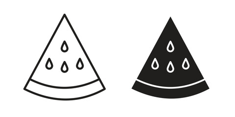 Watermelon slice icon Black and White Vector Graphic