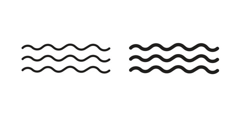 Wave icon Black and White Vector Graphic