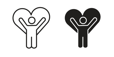 Wellness icon Black and White Vector Graphic