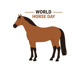 Fototapeta premium Depiction of a simple horse design to celebrate World Horse Day, useful for event flyers, posters, and social media graphics.