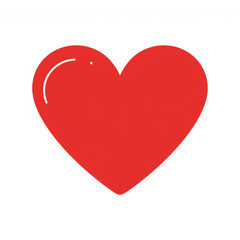 A bright red heart design element represents love and affection, perfect for valentine's day themes or logo creation, symbolizing passion.
