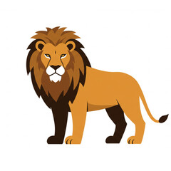 Obraz premium Majestic lion with a powerful stance, perfect for logo design, wildlife art, and safari-themed graphic projects, crafted with a clean and modern aesthetic.