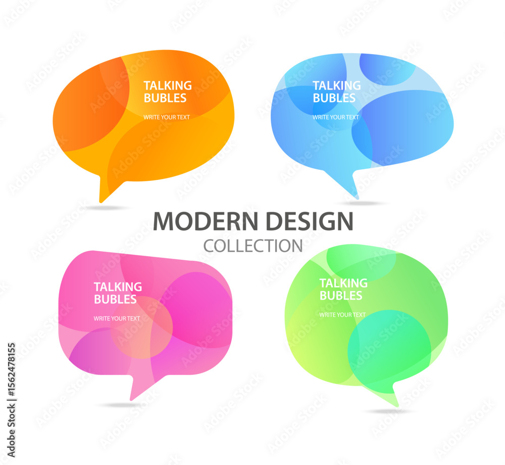 Fototapete speech modern bubble set. talk bubble. blank empty vector white speech bubbles with gradient bubbles