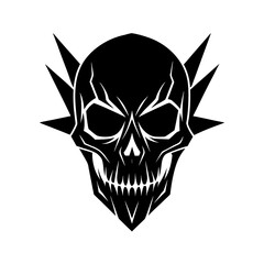Stylized Skull Illustration Sharp Shadows, Deadly Design, Vector Art