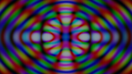 Abstract psychedelic ripple pattern with vivid, blurred concentric circles and a central symmetrical design, ideal for artistic and vibrant backgrounds