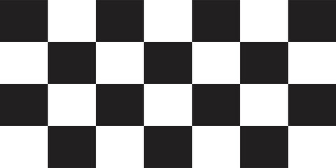 Black and white checkered pattern . Chess pattern . Black and white square background . Checkered wallpaper . Vector illustration