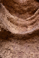 This is a close-up of sedimentary rock layers in Charyn Canyon