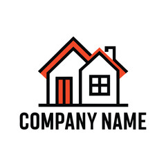 Elegant Bold Serif Company Logo with Minimal Home Outline. Real Estate, Architecture, Construction, Branding, and Corporate Identity Vector Design