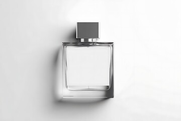 Empty perfume bottle, square shape