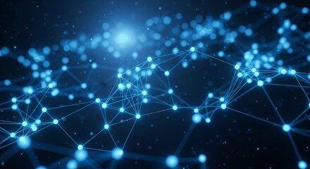 Obraz premium Abstract blue glowing network connection